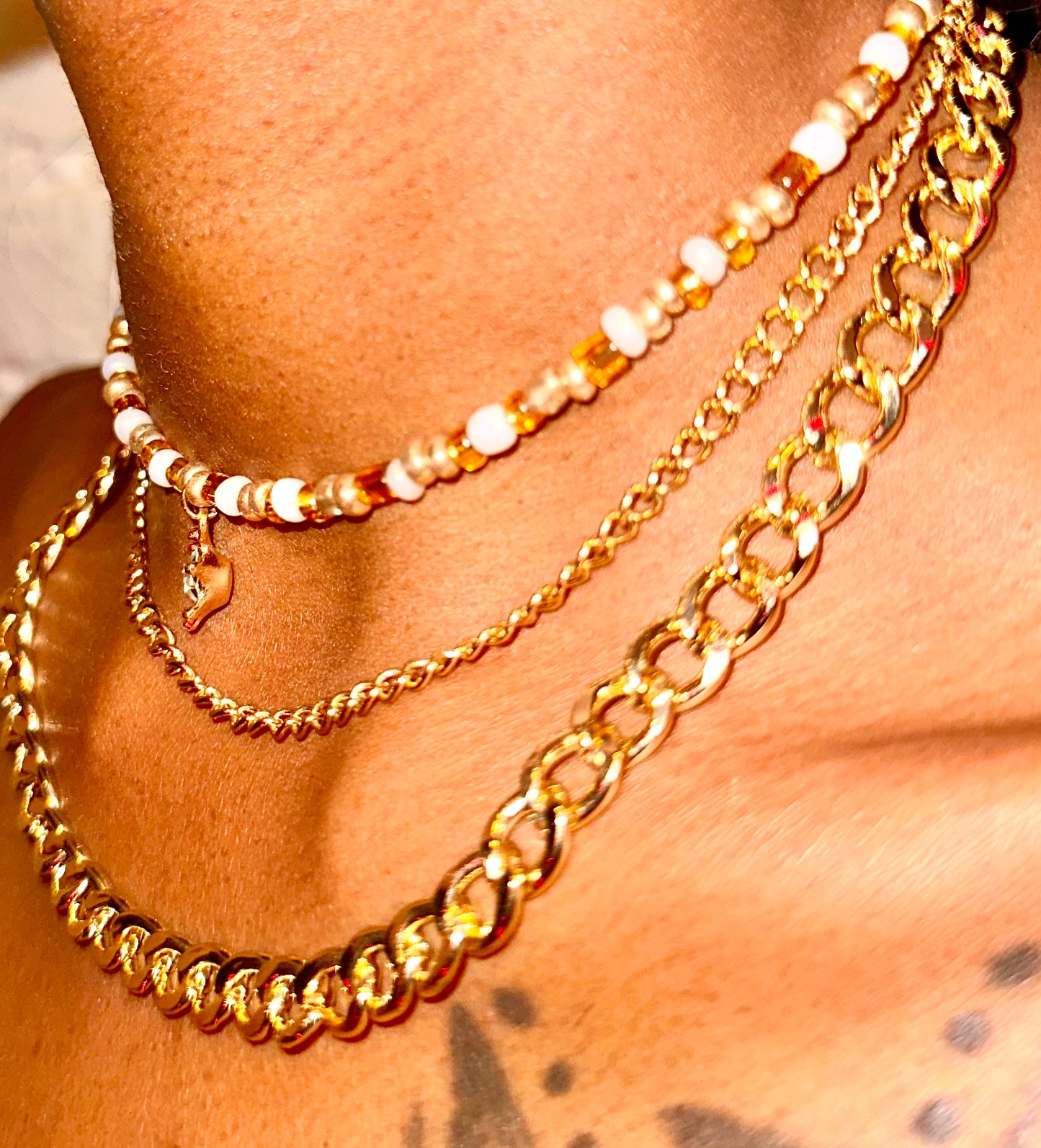 “Champagne Drip” choker necklace